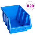 vidaXL Pojemniki sztaplowane, 20 szt., niebieskie, plastikowe