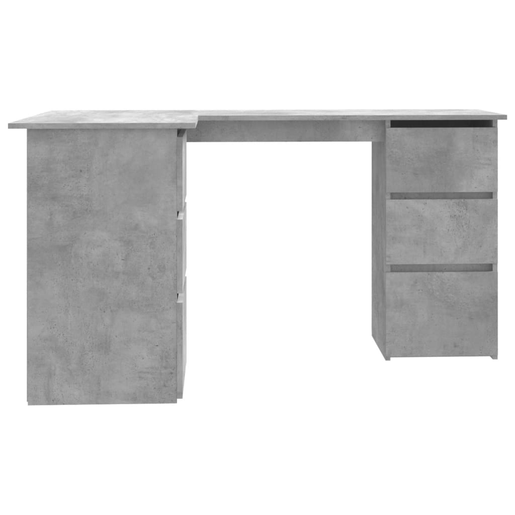 vidaXL Biurko narożne, szarość betonu, 145x100x76 cm