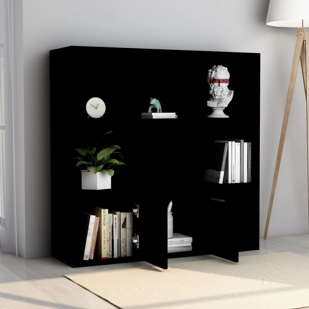 vidaXL Regał na książki, czarny, 98x30x98 cm, materiał drewnopochodny