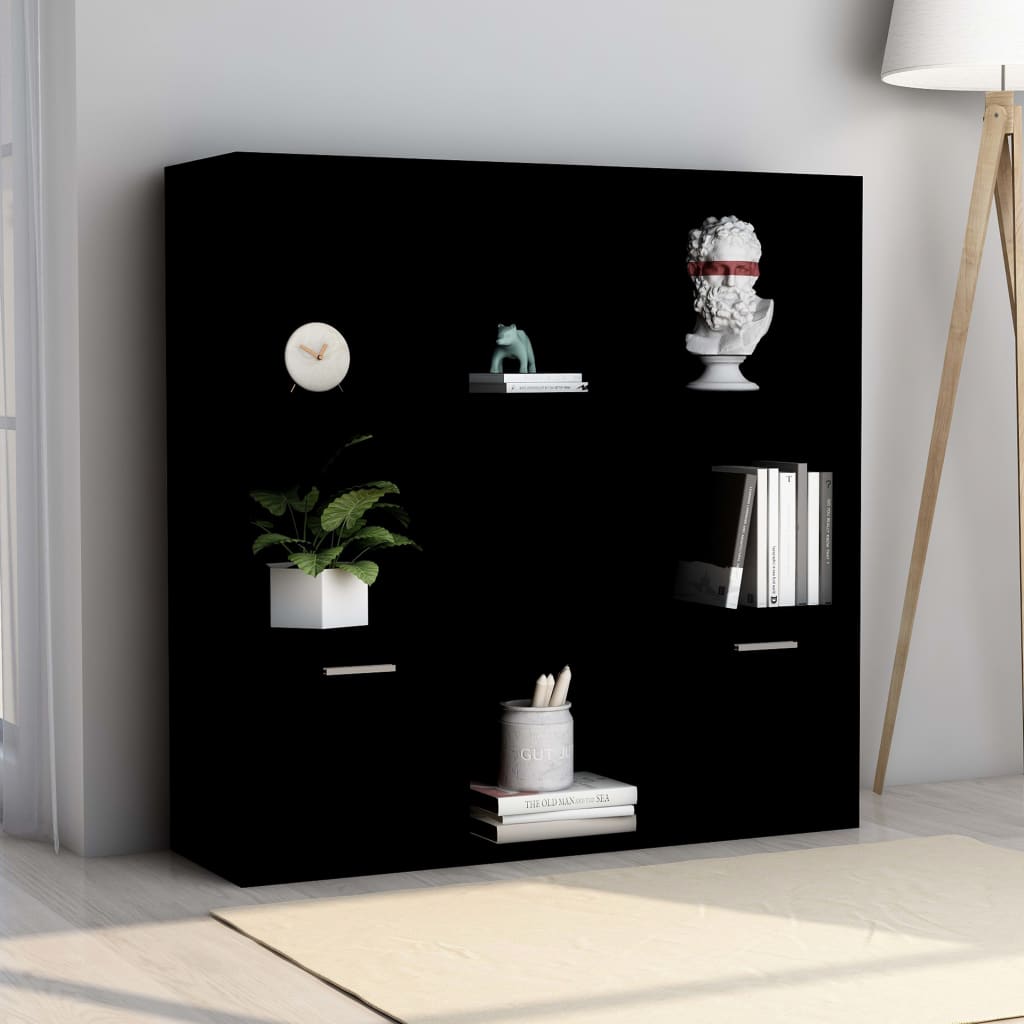 vidaXL Regał na książki, czarny, 98x30x98 cm, materiał drewnopochodny