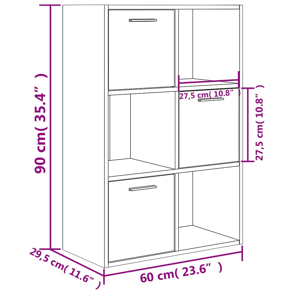 vidaXL Szafka, betonowa szarość 60x29,5x90 cm, materiał drewnopochodny