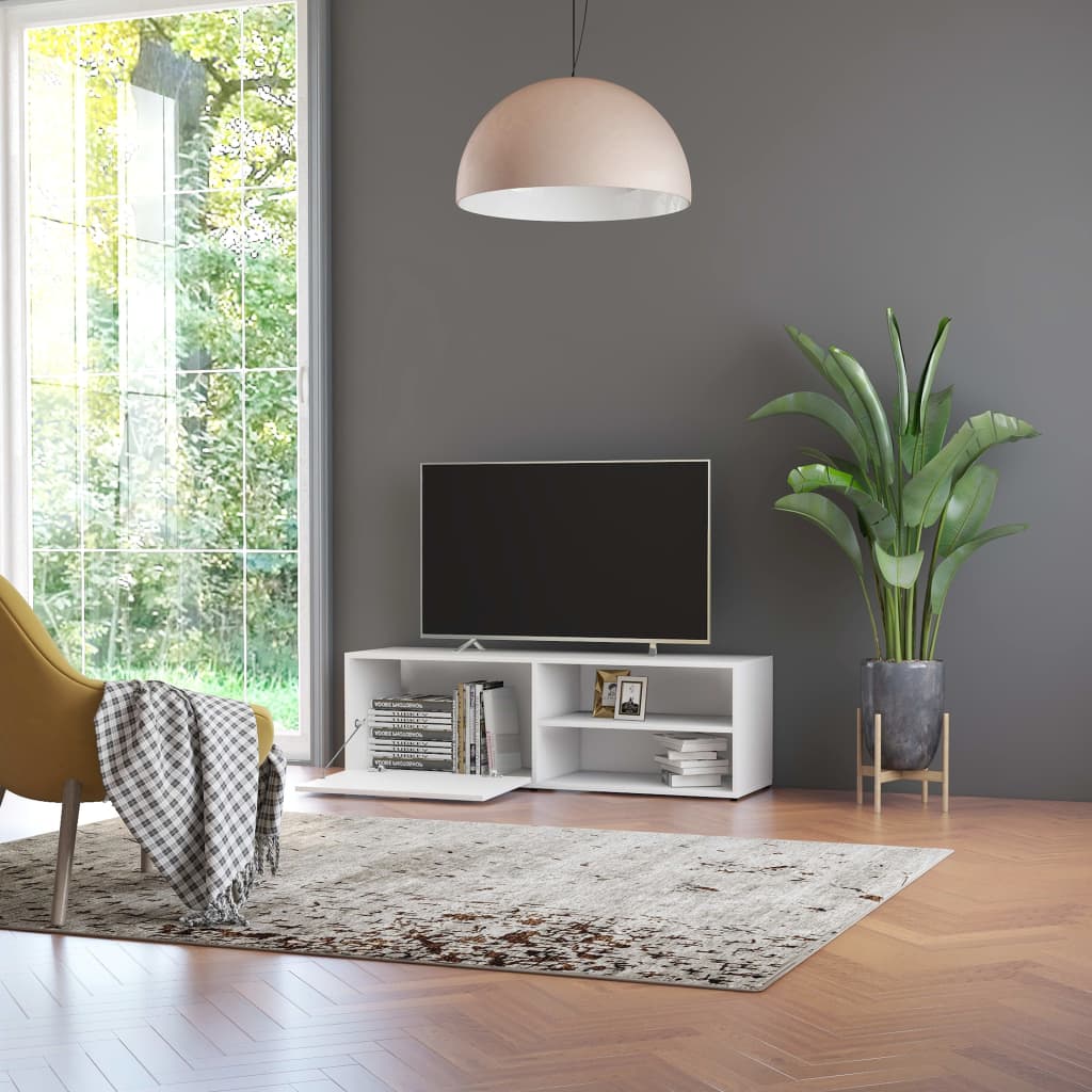 vidaXL Szafka pod TV, biała, 120x34x37 cm, materiał drewnopochodny