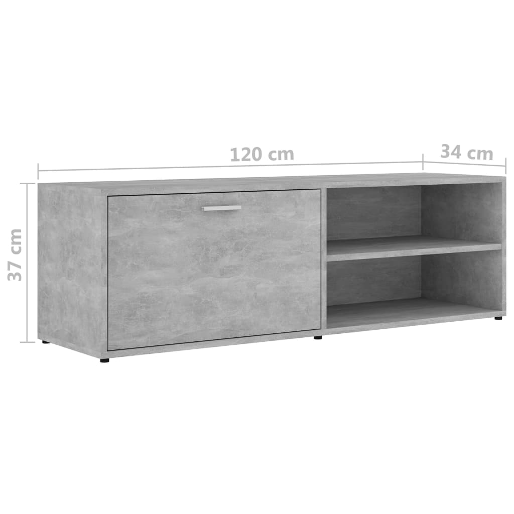 vidaXL Szafka pod telewizor, szarość betonu, 120x34x37 cm