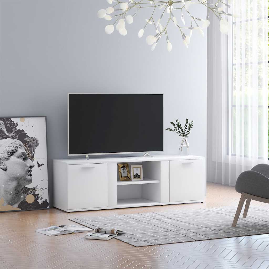 vidaXL Szafka pod TV, biała, 120x34x37 cm, materiał drewnopochodny