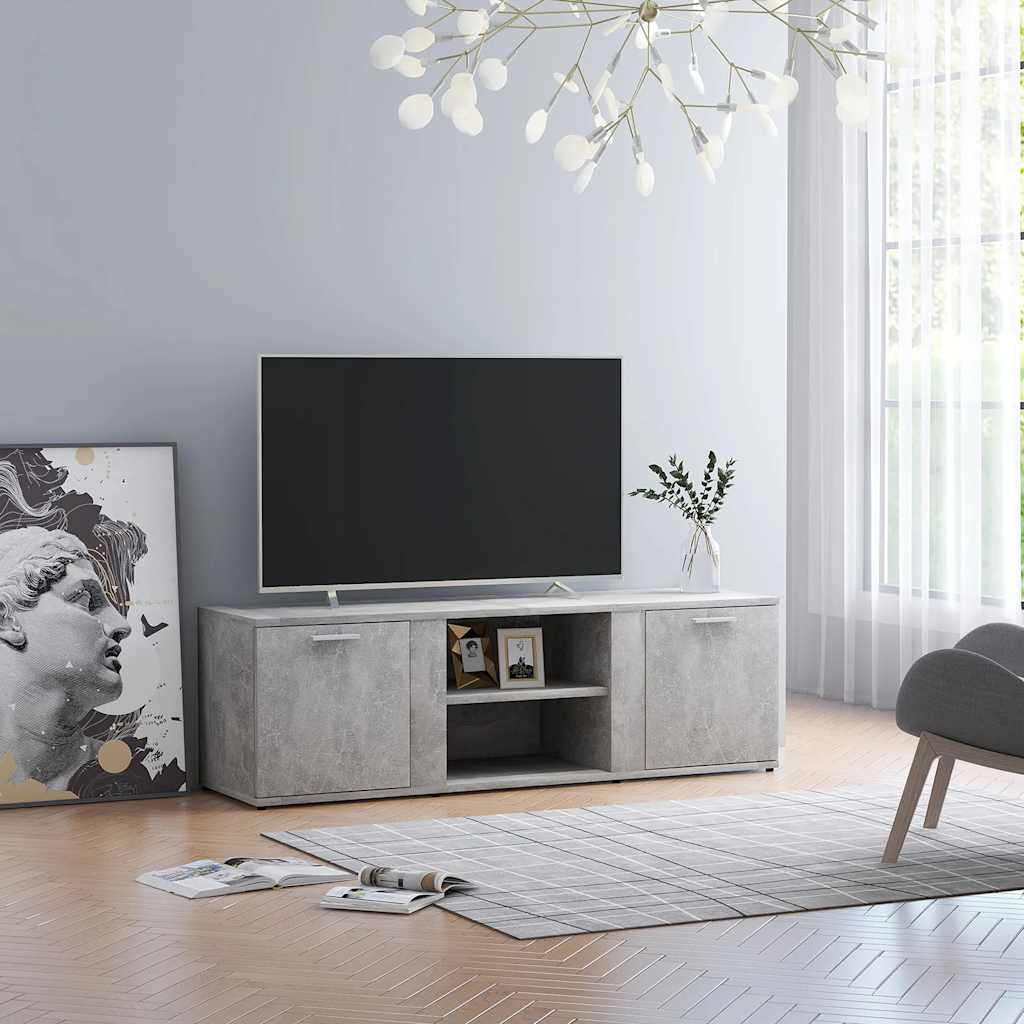 vidaXL Szafka pod telewizor, szarość betonu, 120x34x37 cm