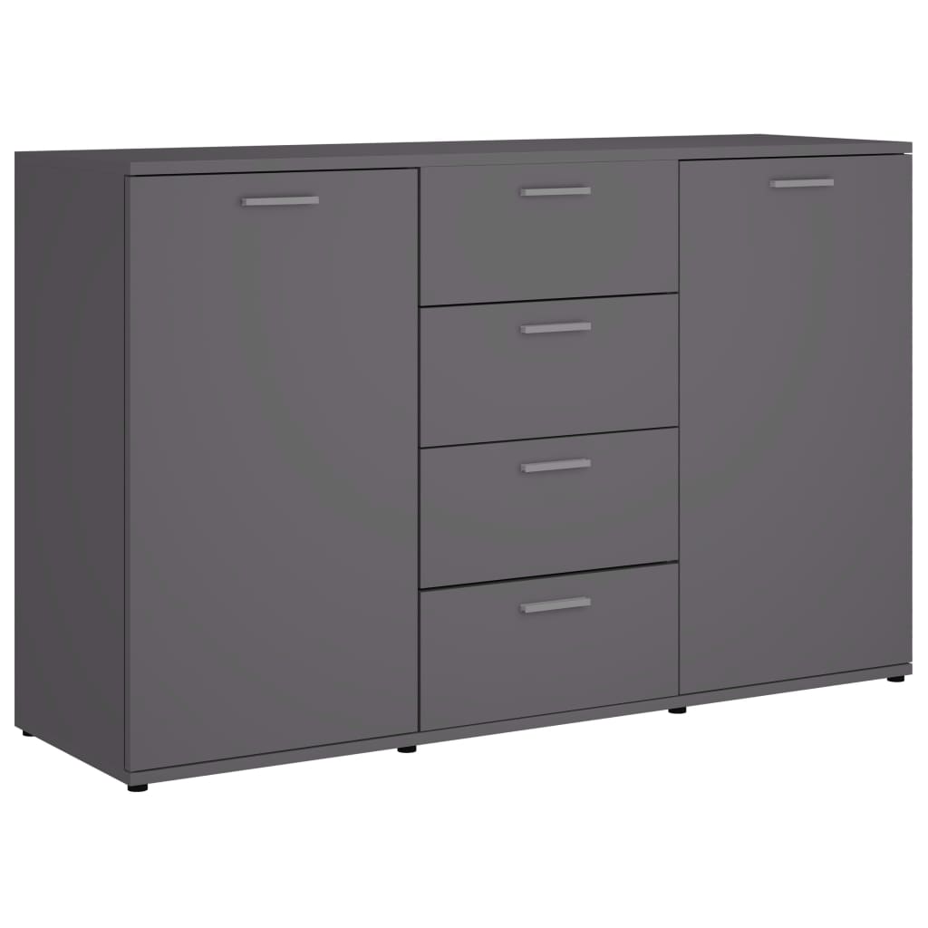 vidaXL Komoda, szara, 120x35,5x75 cm, materiał drewnopochodny