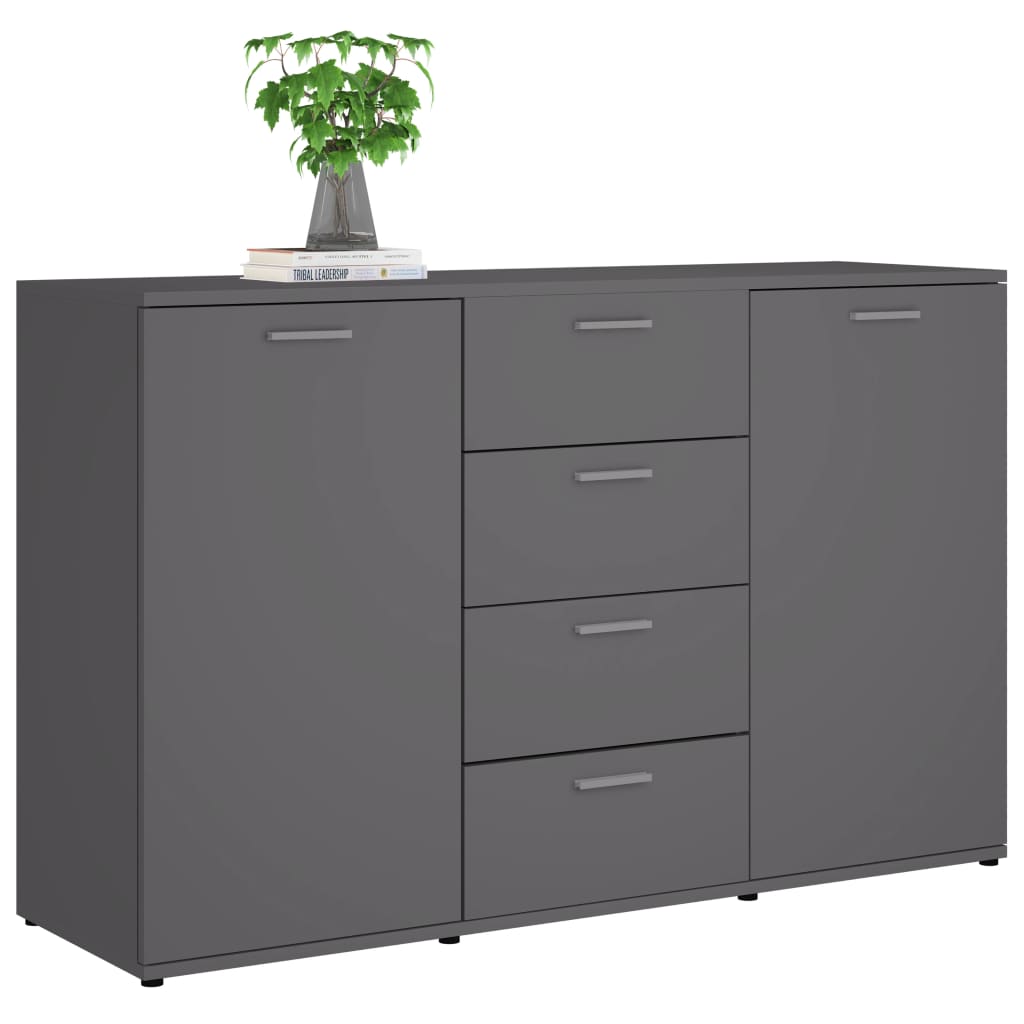 vidaXL Komoda, szara, 120x35,5x75 cm, materiał drewnopochodny