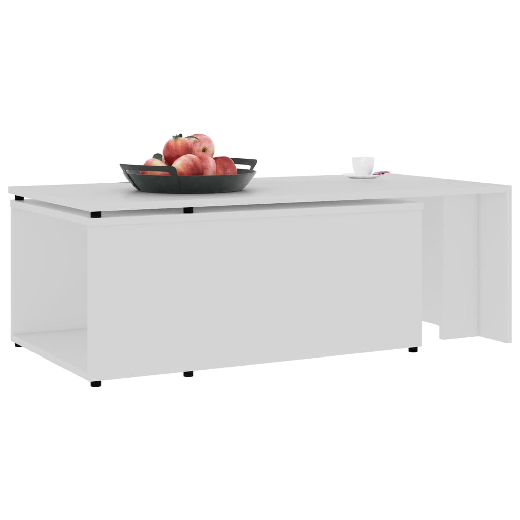 vidaXL Stolik kawowy, biały, 150x50x35 cm, materiał drewnopochodny