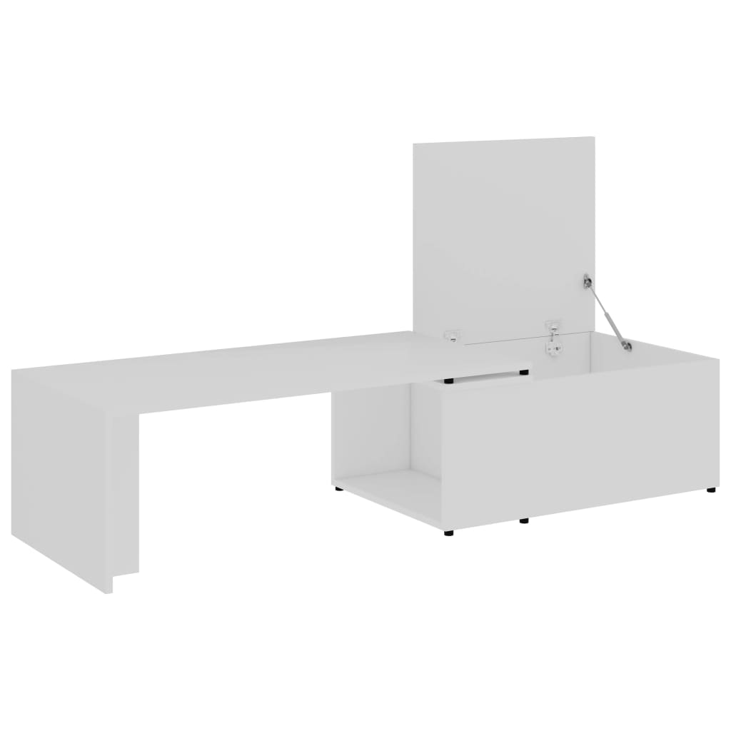 vidaXL Stolik kawowy, biały, 150x50x35 cm, materiał drewnopochodny