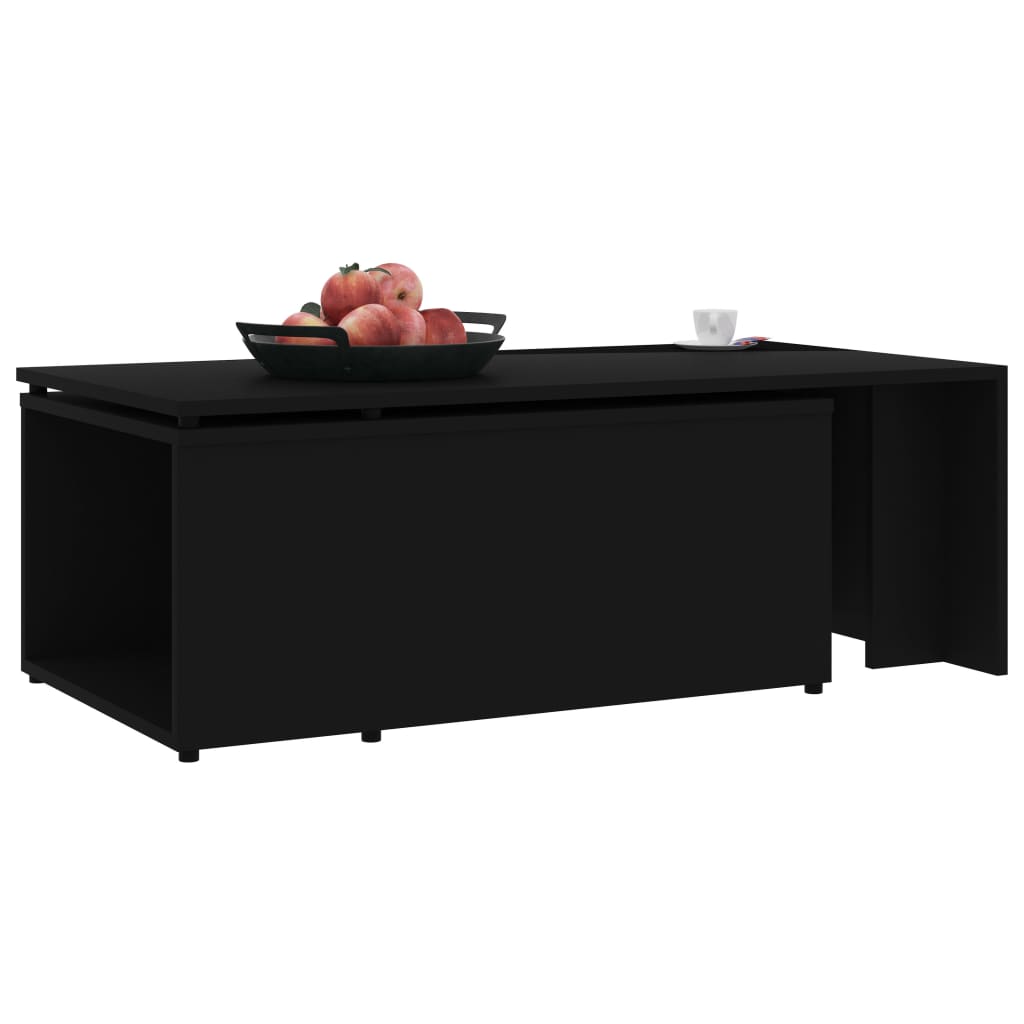 vidaXL Stolik kawowy, czarny, 150x50x35 cm, materiał drewnopochodny