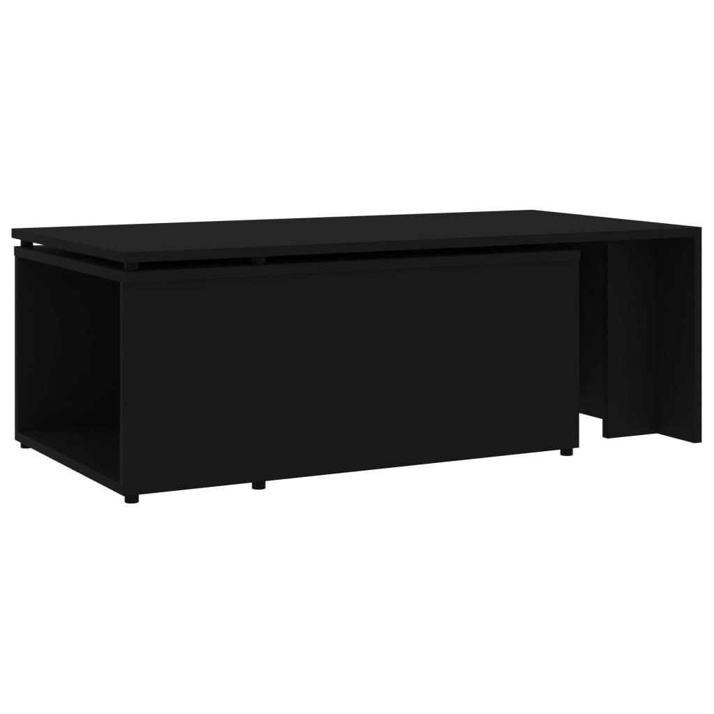 vidaXL Stolik kawowy, czarny, 150x50x35 cm, materiał drewnopochodny