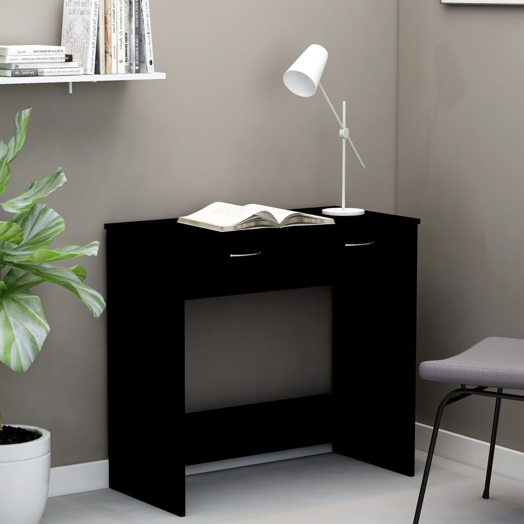 vidaXL Biurko, czarne, 80x40x75 cm, materiał drewnopochodny