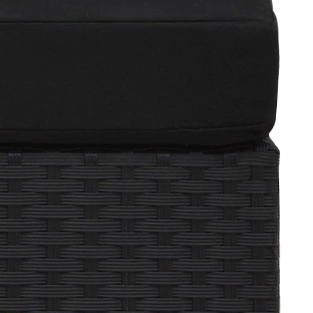 vidaXL Sofa modułowa 2-osobowa, rattan PE, czarna