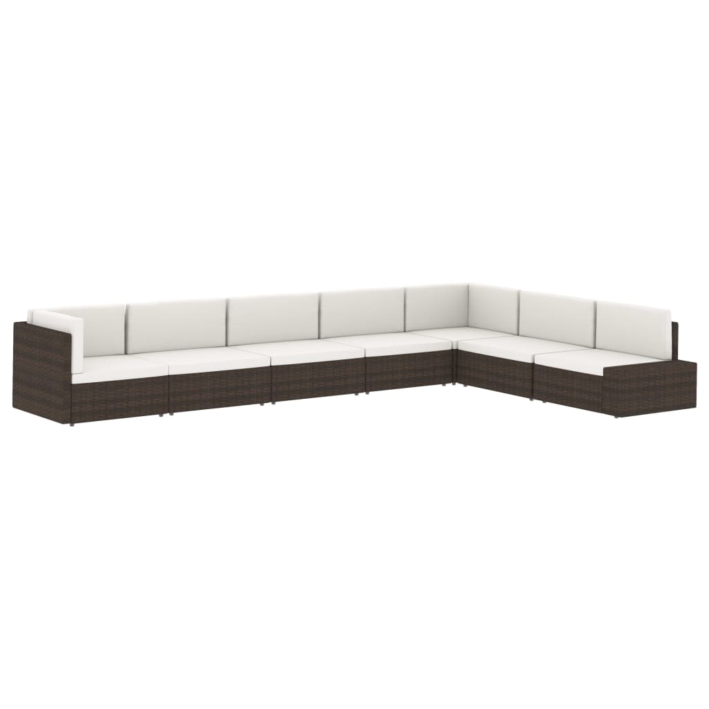 vidaXL Sofa modułowa 2-osobowa, rattan PE, czarna
