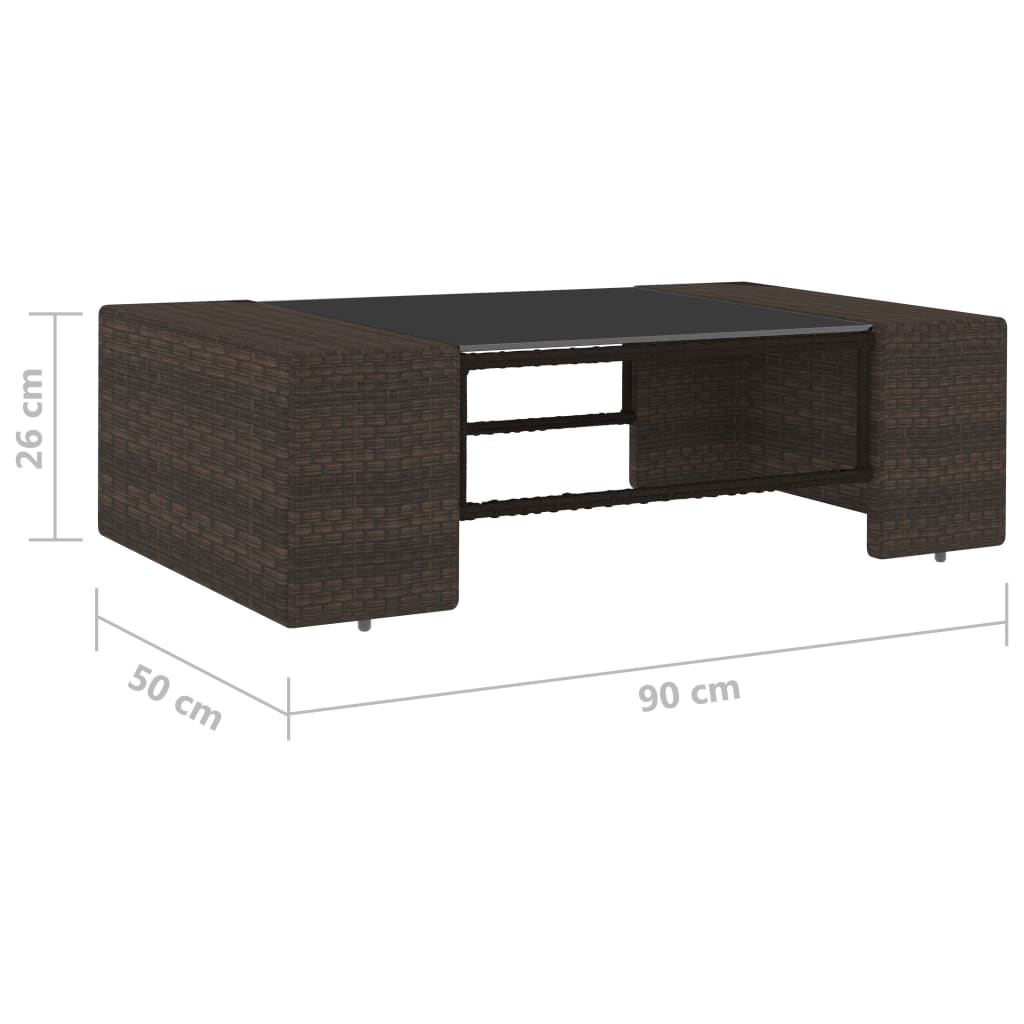 vidaXL 2-cz. zestaw wypoczynkowy do ogrodu, rattan PE, brązowy