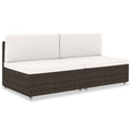 vidaXL Sofa modułowa 2-osobowa, rattan PE, brązowa