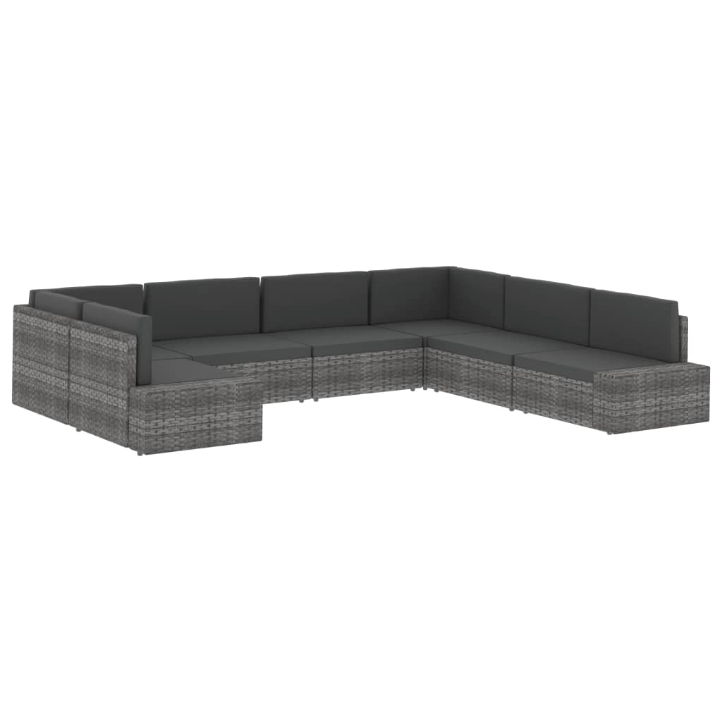 vidaXL Sofa modułowa 2-osobowa, rattan PE, brązowa