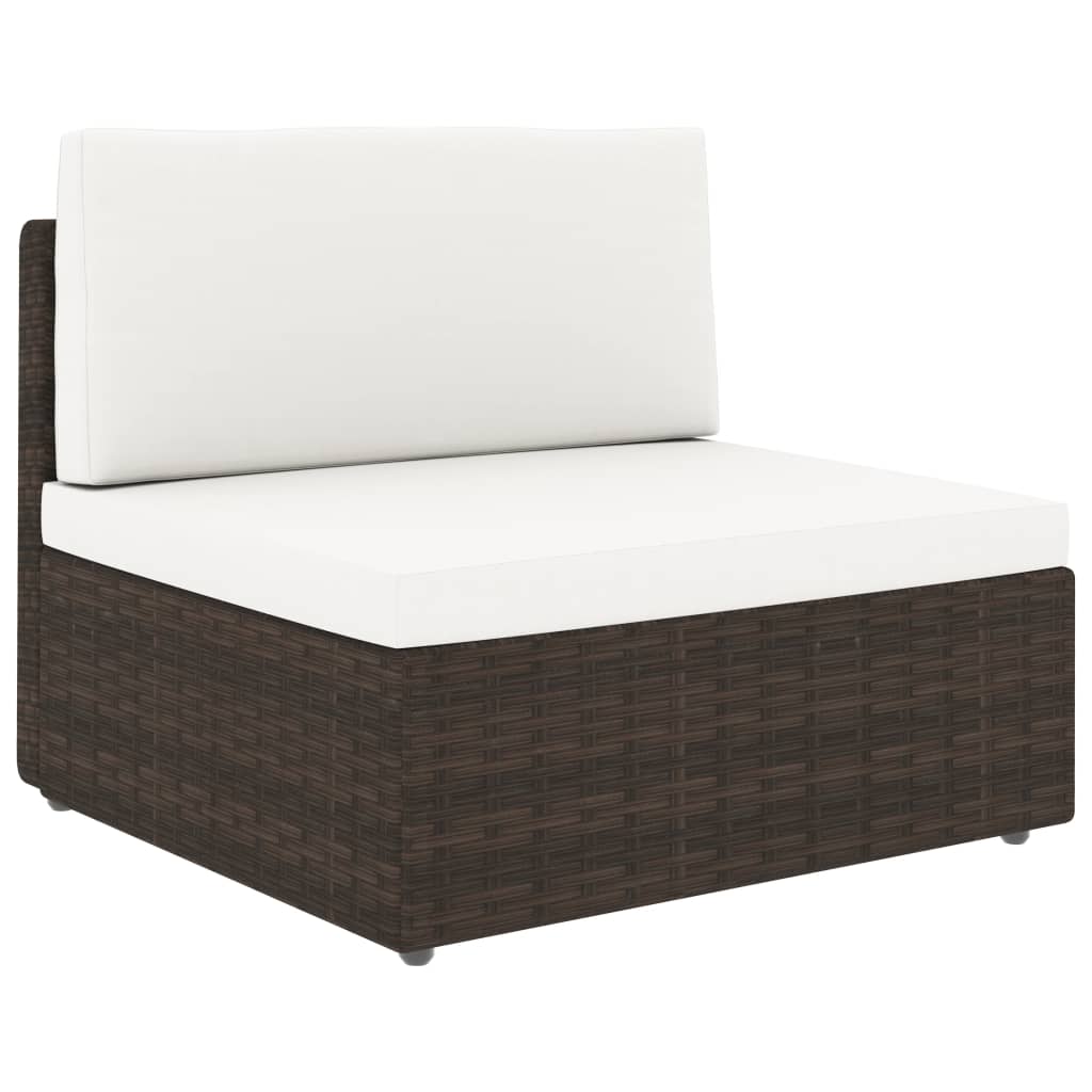 vidaXL Sofa modułowa 2-osobowa, rattan PE, brązowa