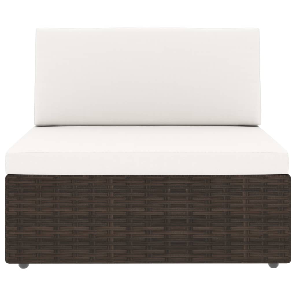 vidaXL Sofa modułowa 2-osobowa, rattan PE, brązowa