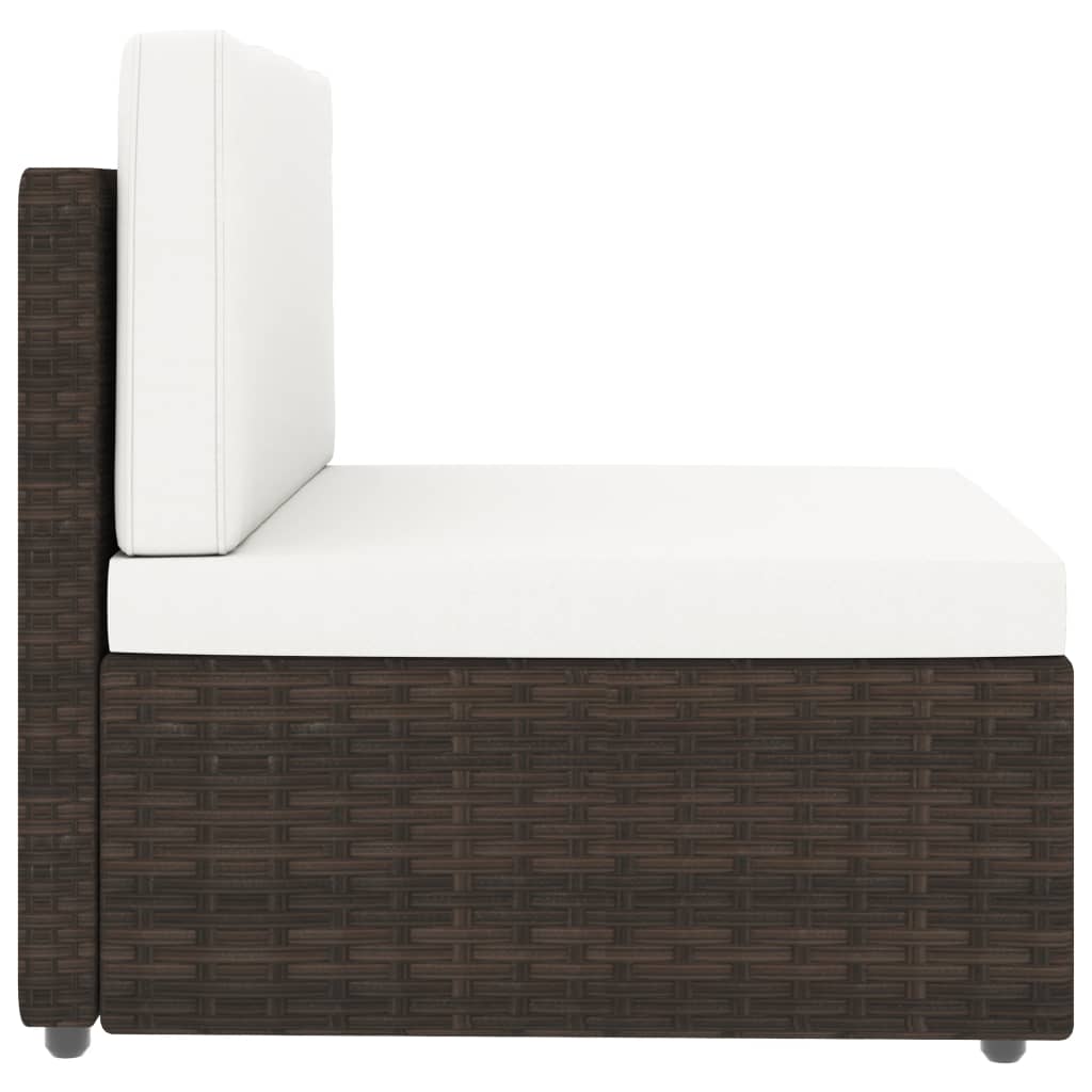 vidaXL Sofa modułowa 2-osobowa, rattan PE, brązowa