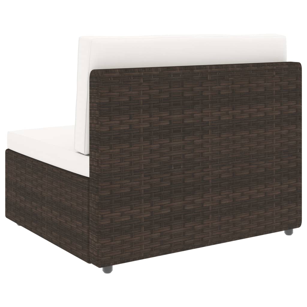 vidaXL Sofa modułowa 2-osobowa, rattan PE, brązowa