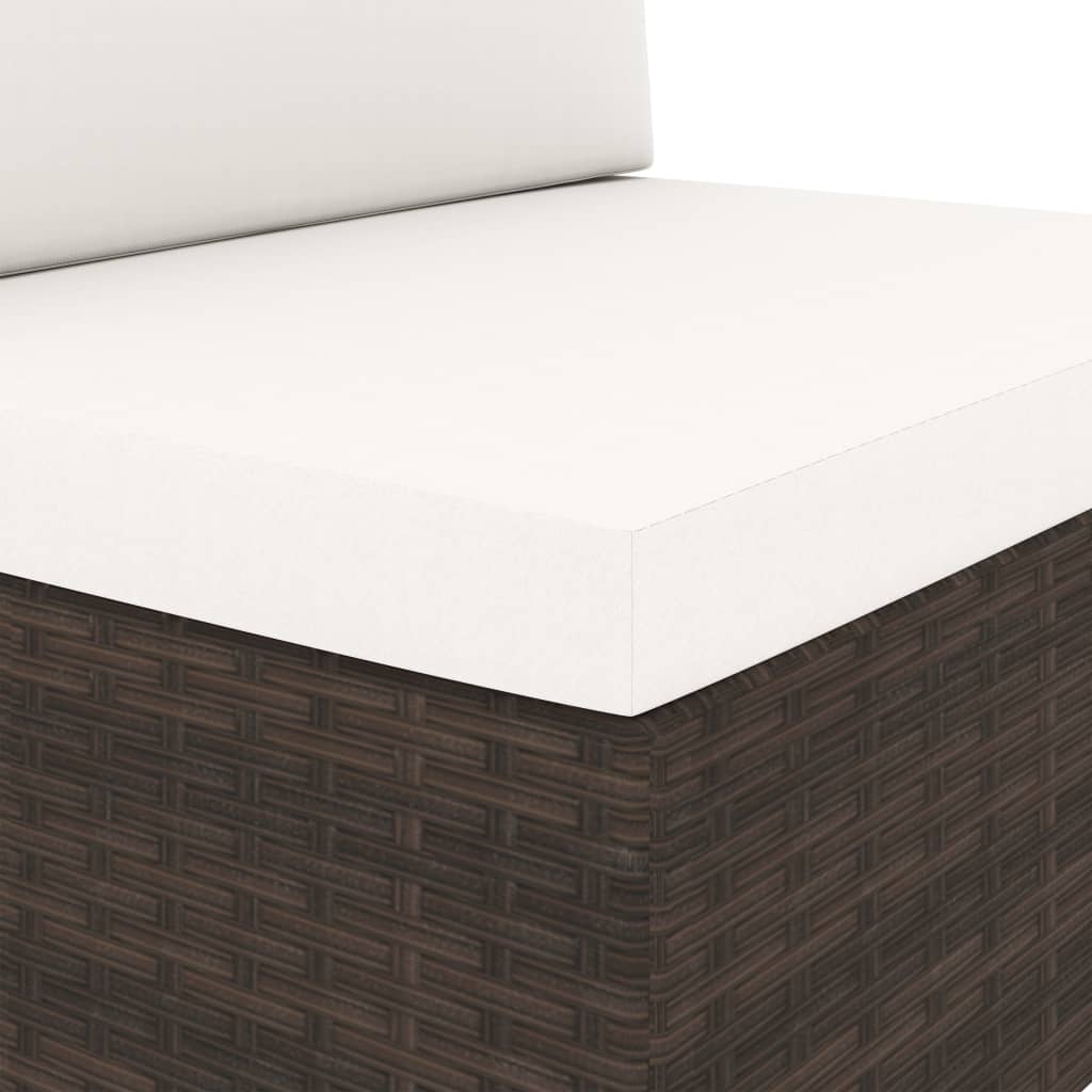 vidaXL Sofa modułowa 2-osobowa, rattan PE, brązowa