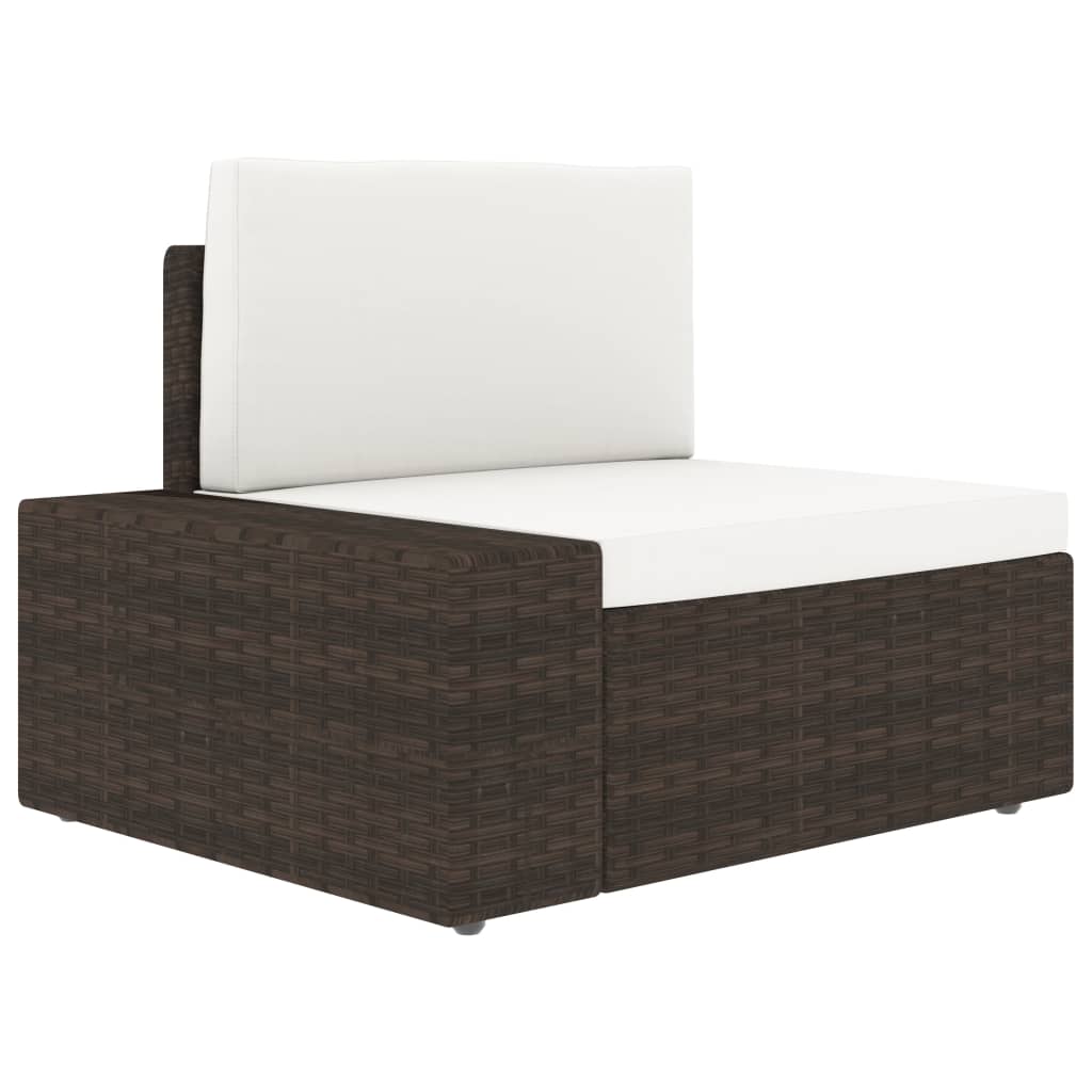 vidaXL Sofa modułowa 2-osobowa, rattan PE, brązowa