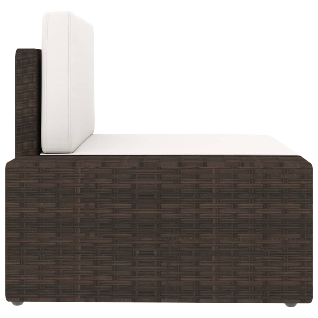 vidaXL Sofa modułowa 2-osobowa, rattan PE, brązowa