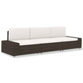 vidaXL Sofa modułowa 3-osobowa, rattan PE, brązowa
