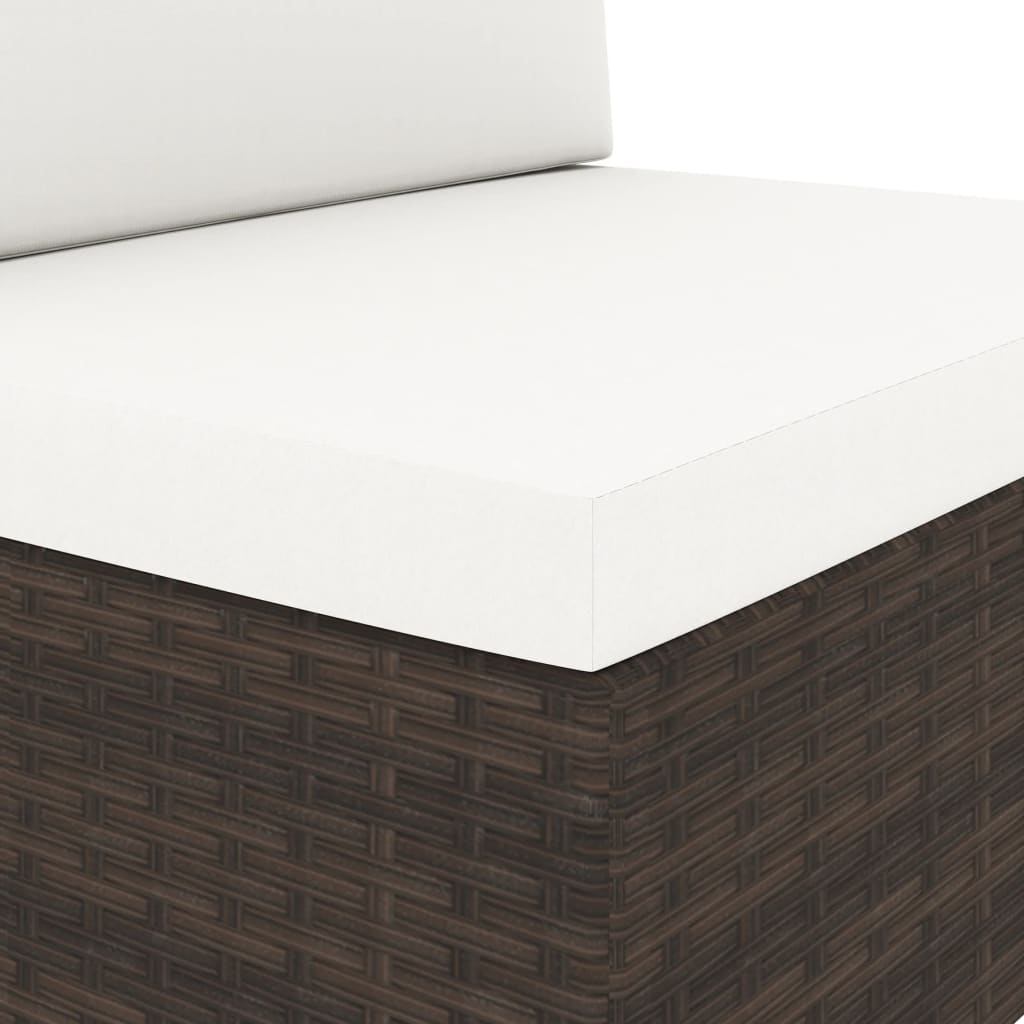 vidaXL Sofa modułowa 3-osobowa, rattan PE, brązowa