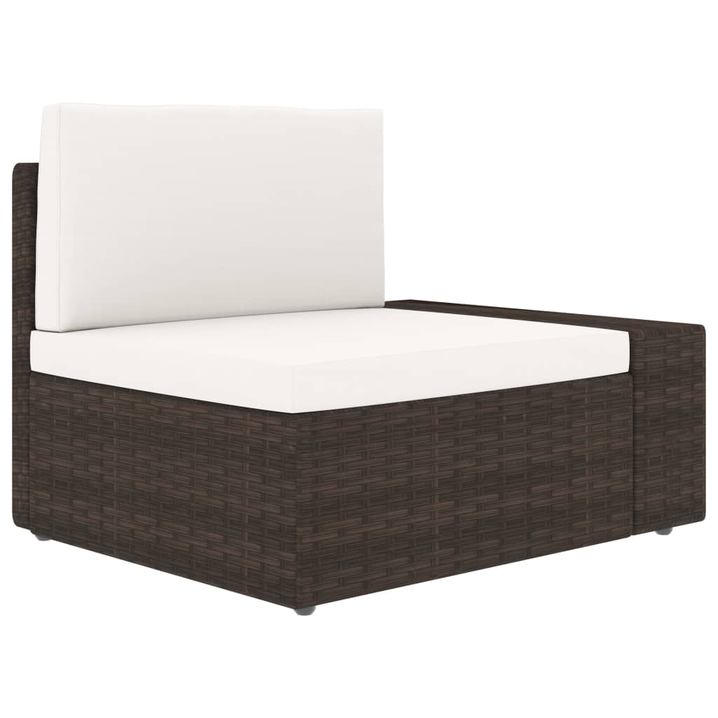 vidaXL Sofa modułowa 3-osobowa, rattan PE, brązowa