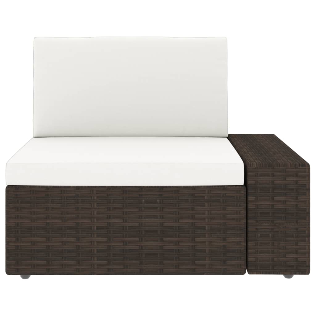 vidaXL Sofa modułowa 3-osobowa, rattan PE, brązowa
