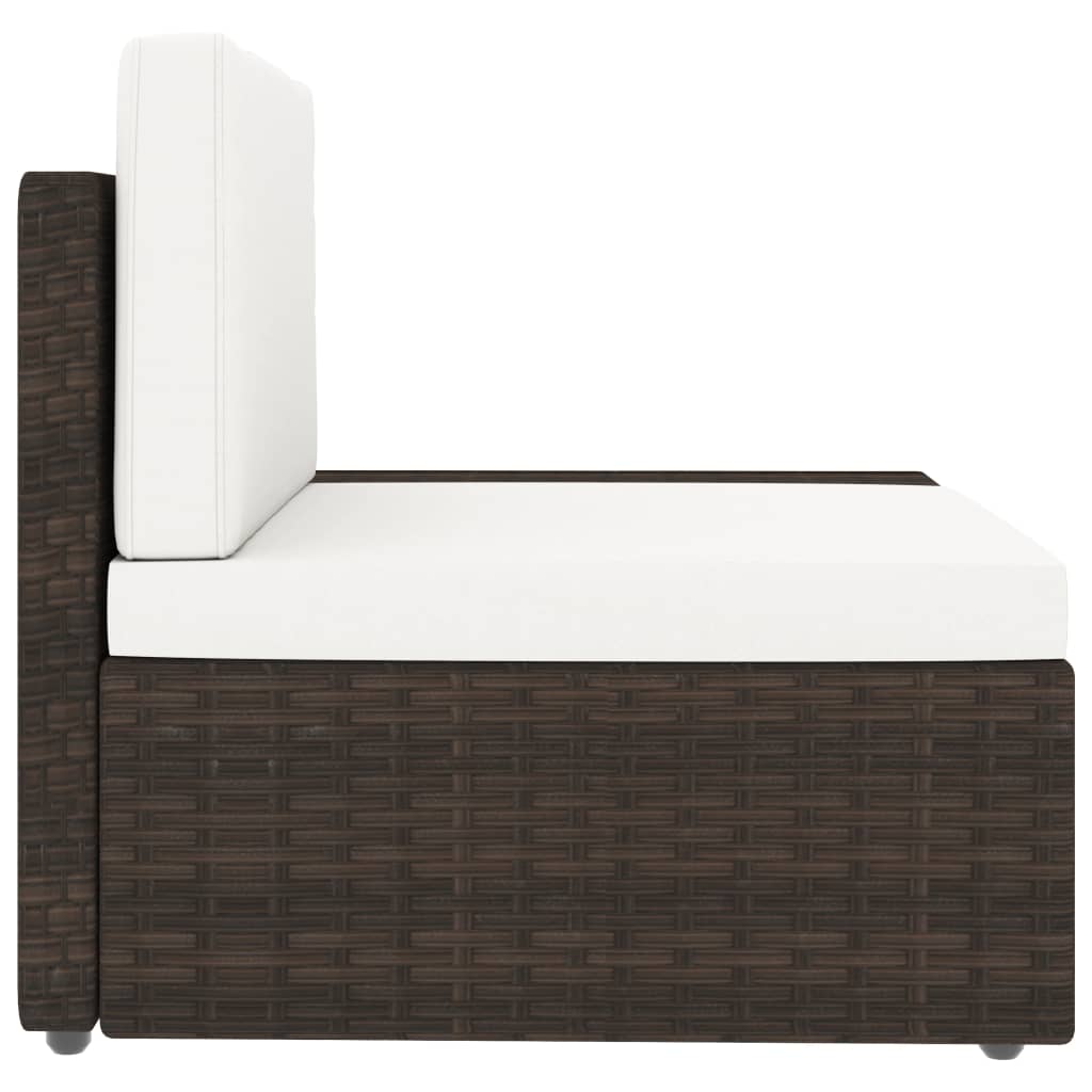 vidaXL Sofa modułowa 3-osobowa, rattan PE, brązowa