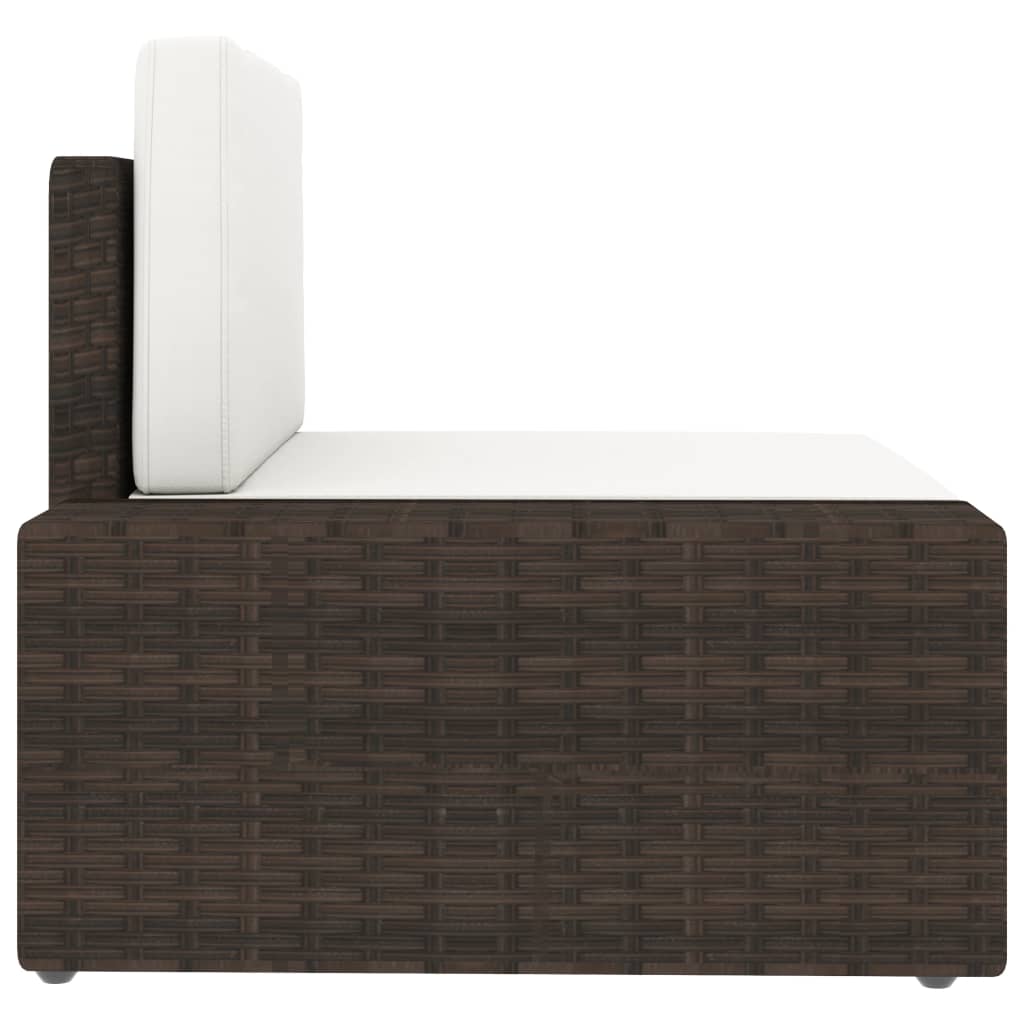 vidaXL Sofa modułowa 3-osobowa, rattan PE, brązowa