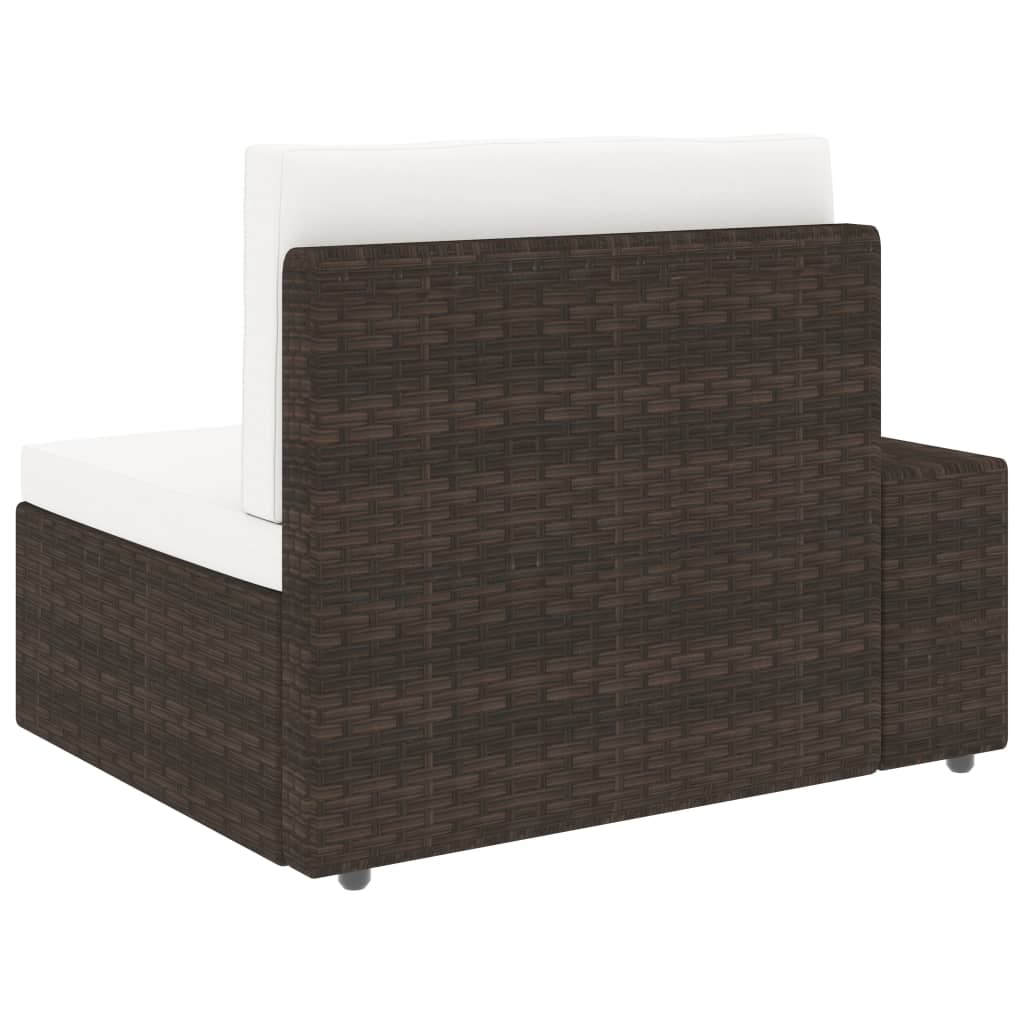 vidaXL Sofa modułowa 3-osobowa, rattan PE, brązowa