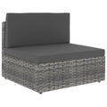vidaXL Modułowe siedzisko środkowe, rattan PE, szare