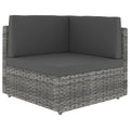 vidaXL Modułowe siedzisko narożne, rattan PE, szare