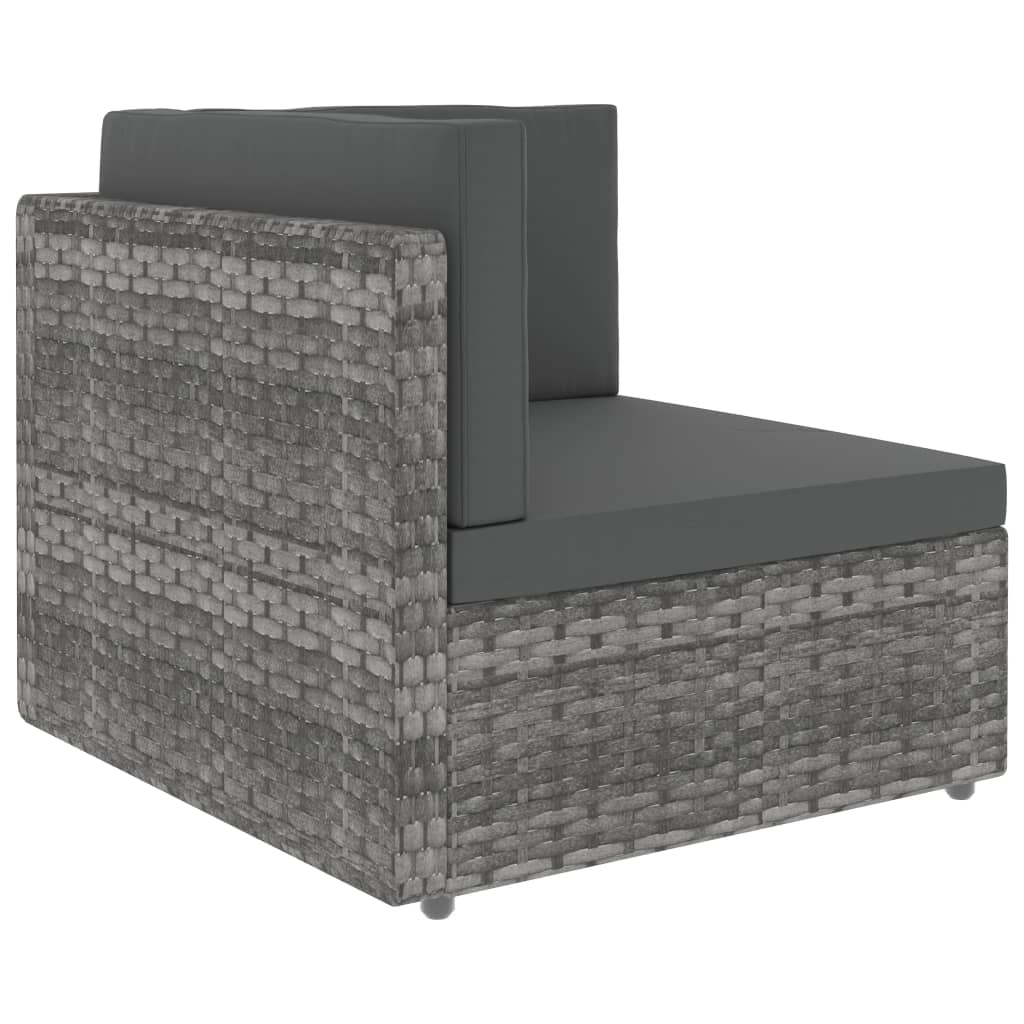 vidaXL Modułowe siedzisko narożne, rattan PE, szare