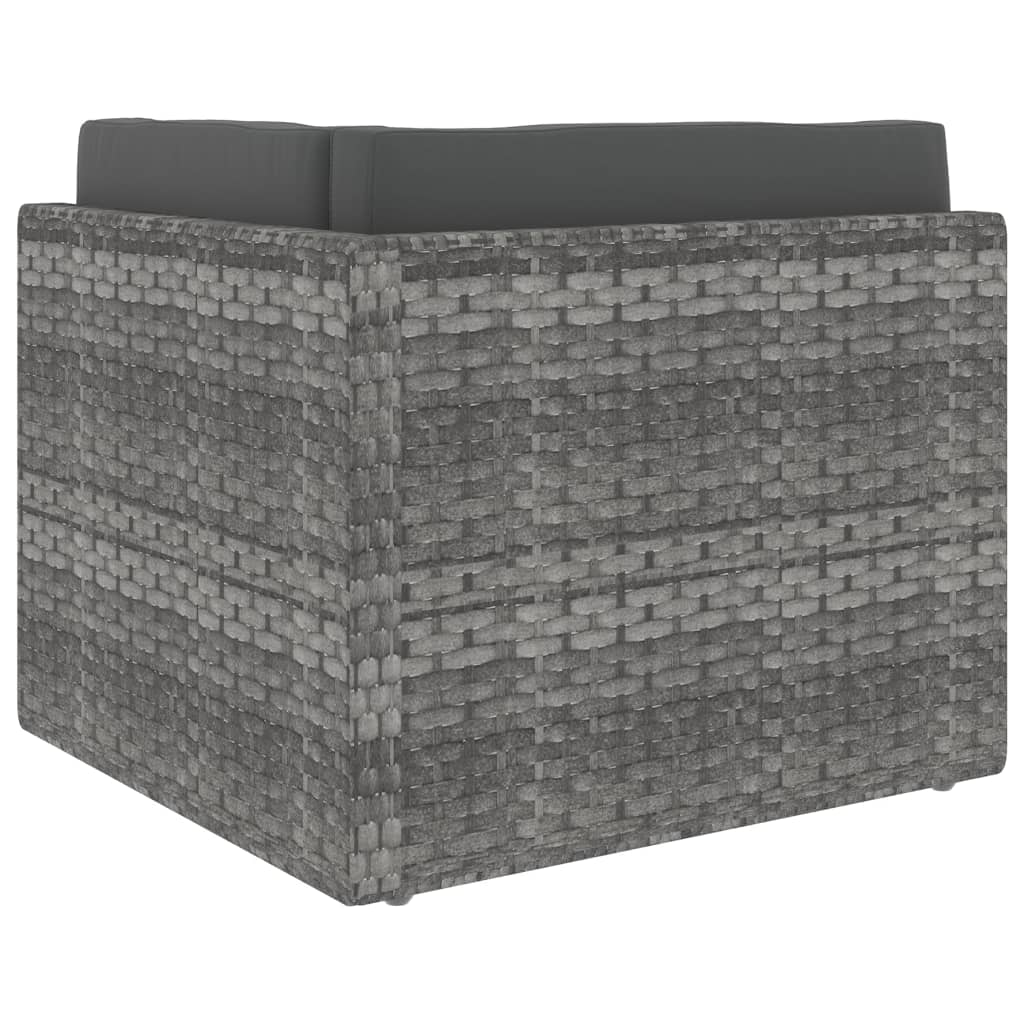 vidaXL Modułowe siedzisko narożne, rattan PE, szare