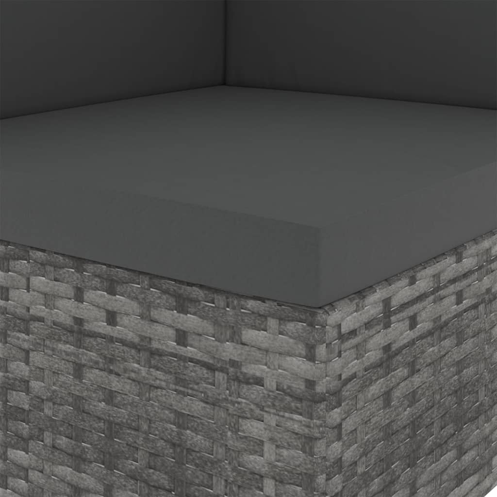 vidaXL Modułowe siedzisko narożne, rattan PE, szare