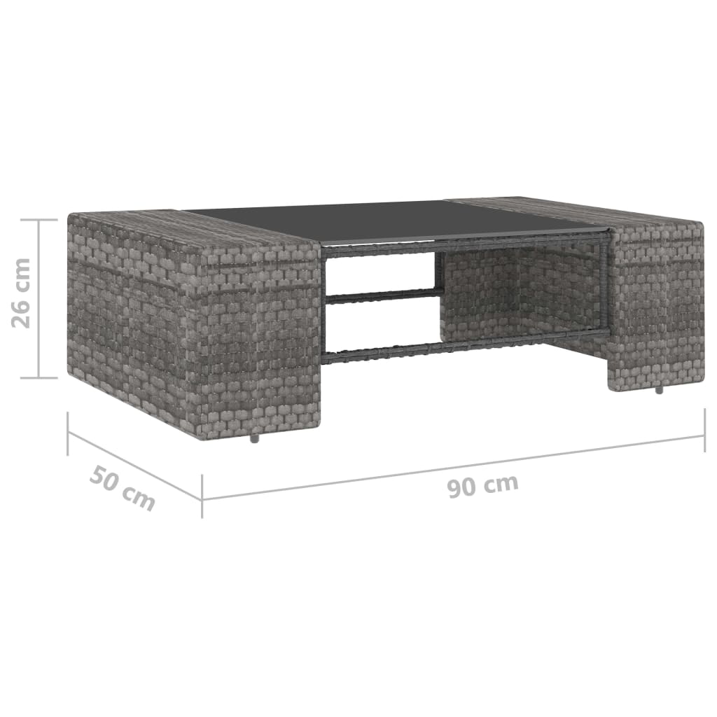 vidaXL 2-cz. zestaw wypoczynkowy do ogrodu, rattan PE, szary