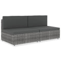 vidaXL Sofa modułowa 2-osobowa, rattan PE, szara