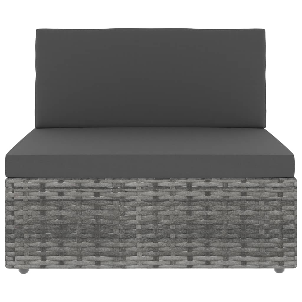 vidaXL Sofa modułowa 2-osobowa, rattan PE, szara