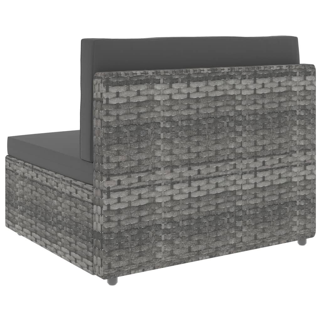 vidaXL Sofa modułowa 2-osobowa, rattan PE, szara