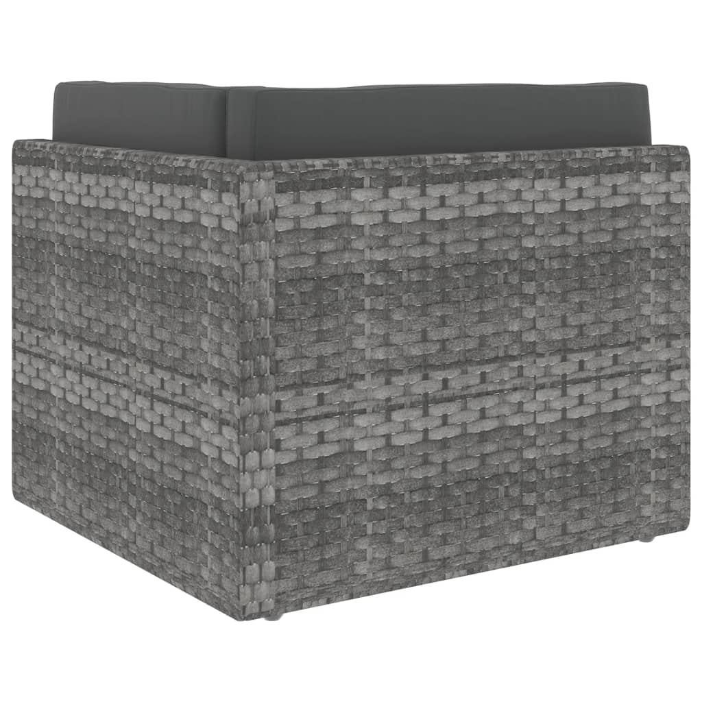 vidaXL Sofa modułowa 2-osobowa, rattan PE, szara