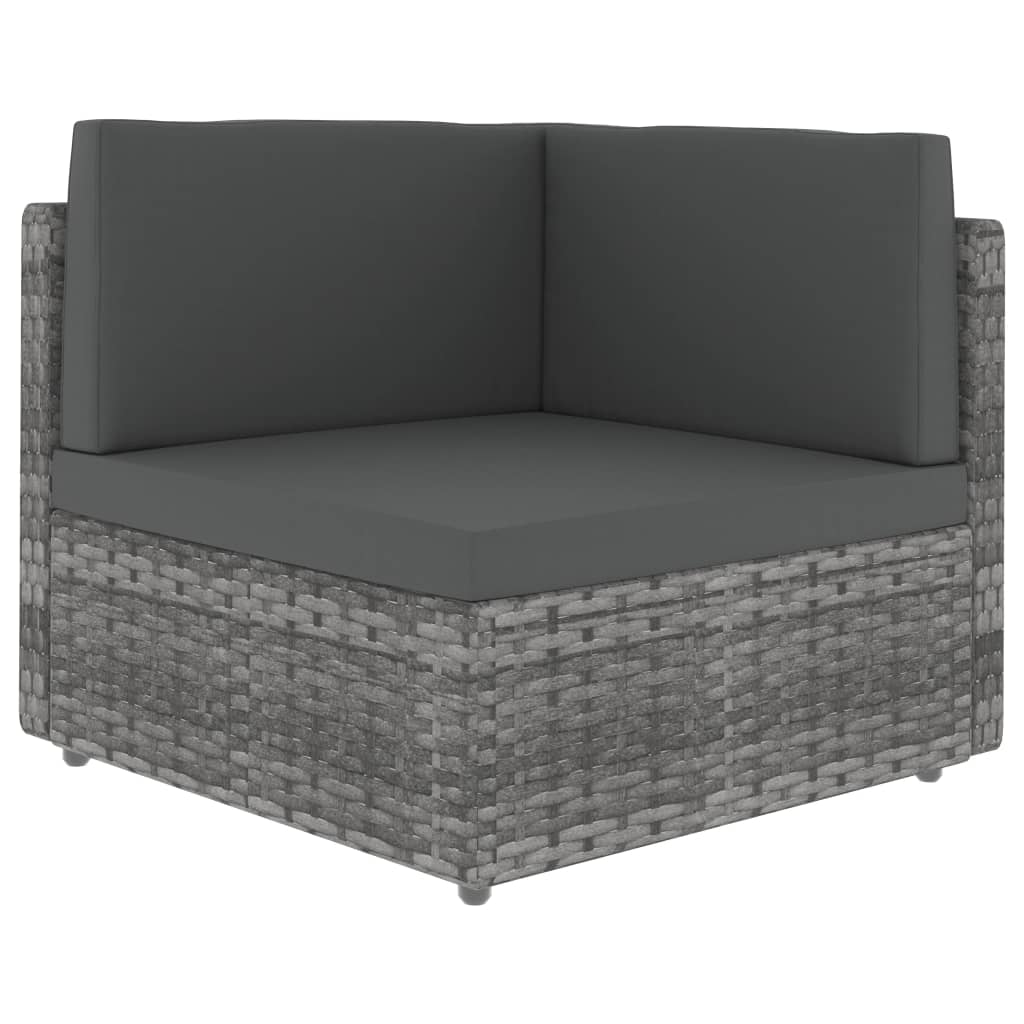 vidaXL Sofa modułowa 2-osobowa, rattan PE, szara