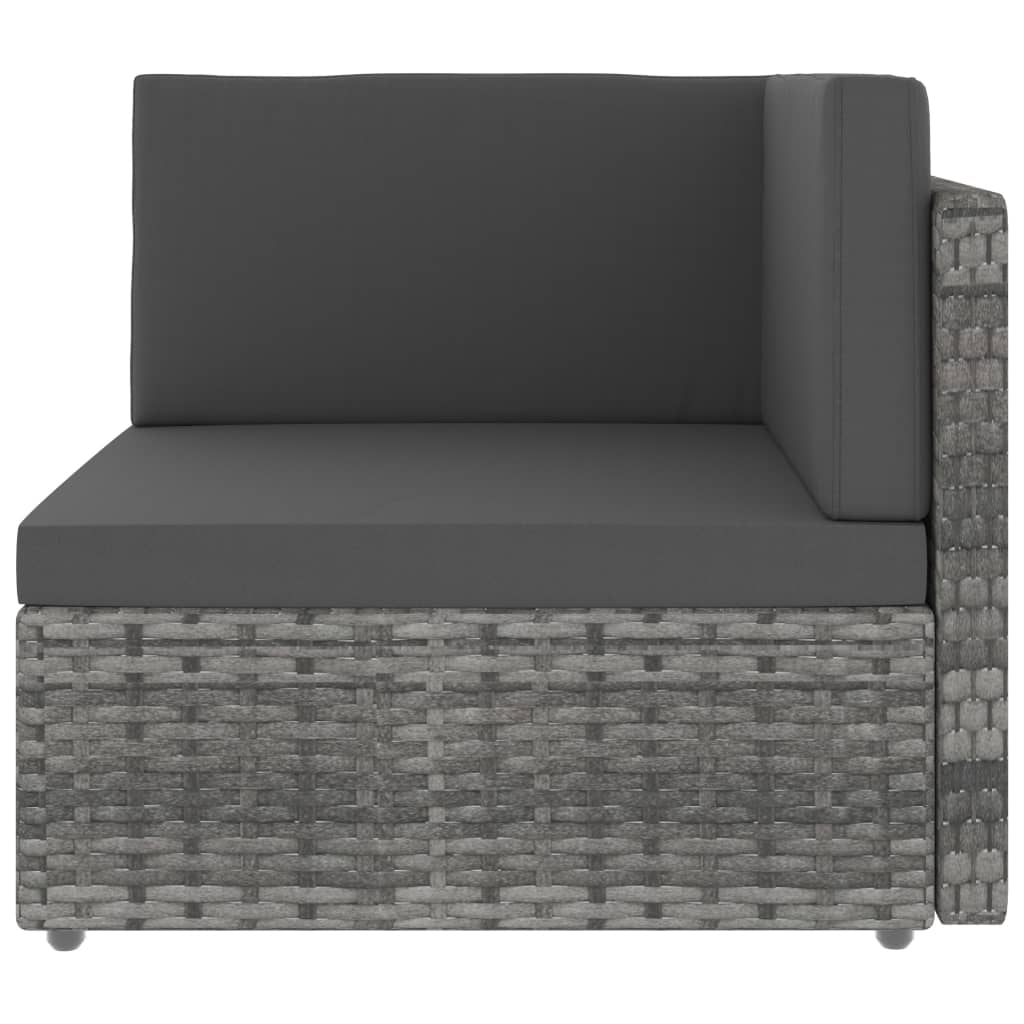 vidaXL Sofa modułowa 2-osobowa, rattan PE, szara