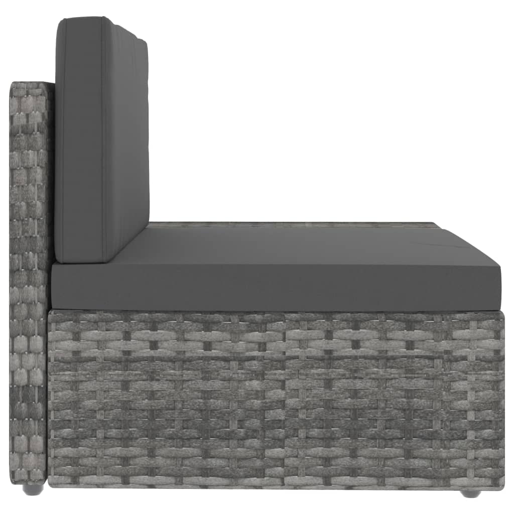 vidaXL Sofa modułowa 3-osobowa, rattan PE, szara
