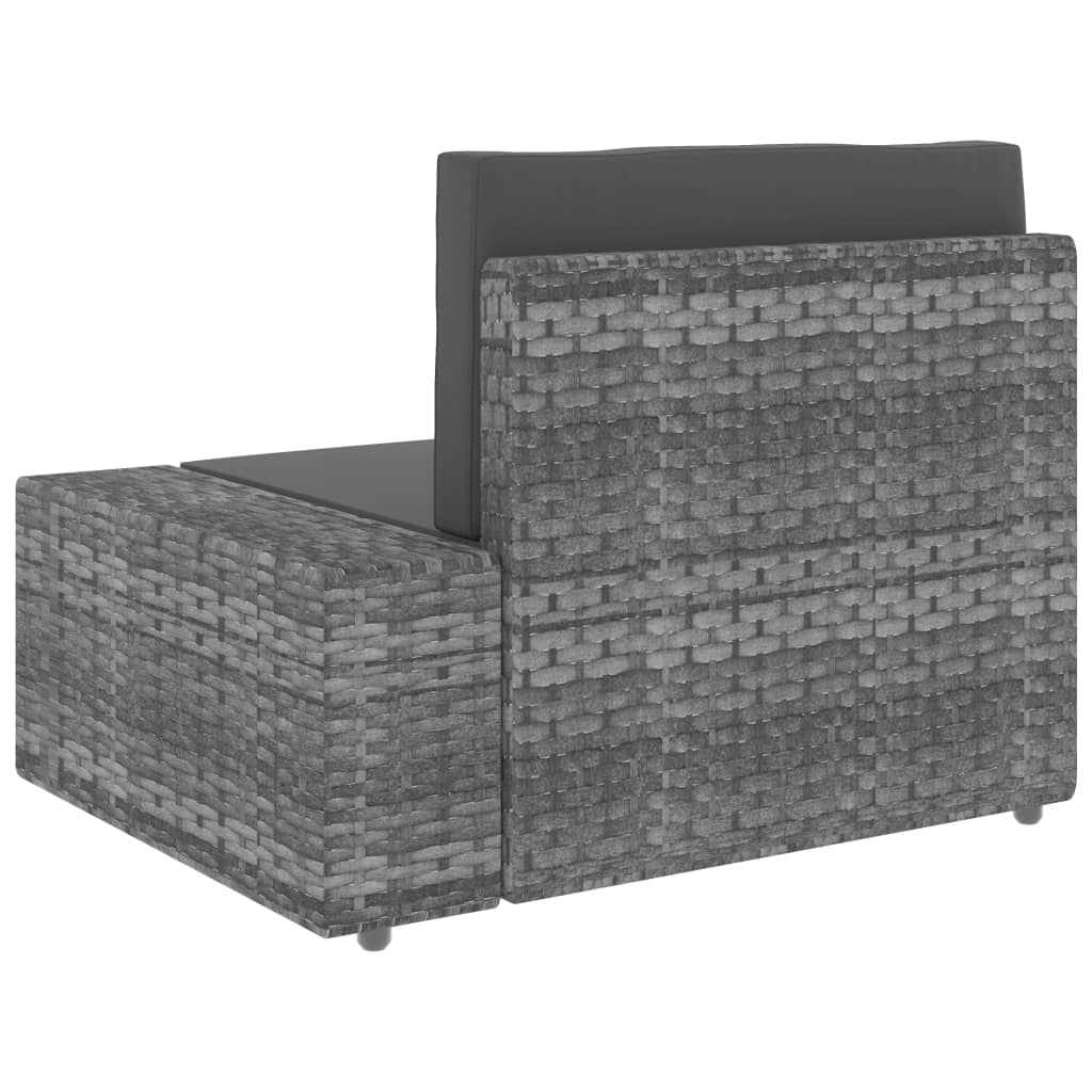 vidaXL Sofa modułowa 3-osobowa, rattan PE, szara
