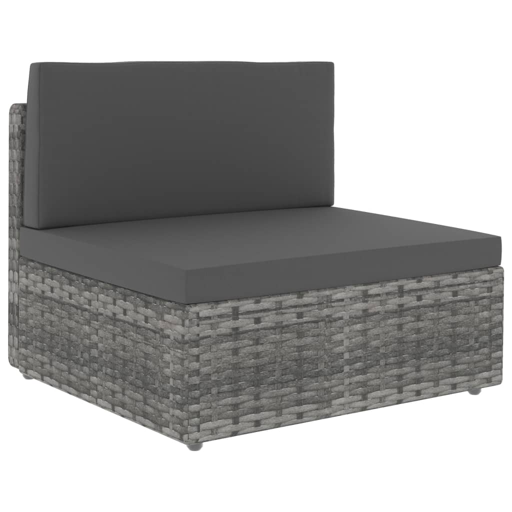 vidaXL Sofa modułowa 3-osobowa, rattan PE, szara